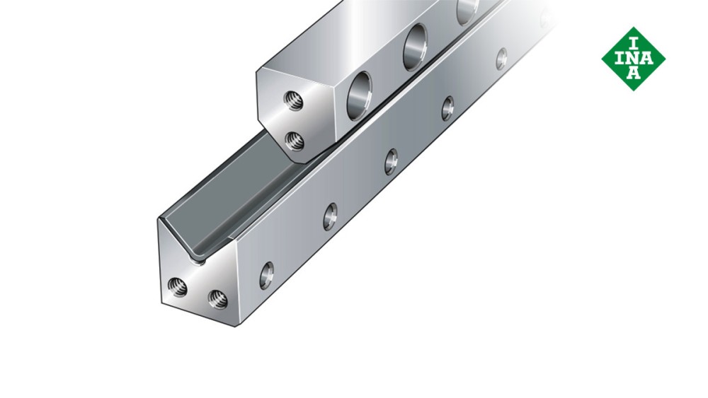 셰플러 리니어 가이드(linear guides): 플레인 슬라이딩 층이 있는 M 가이드웨이(M guideways with plain sliding layer)와 V 가이드웨이(V guideways)