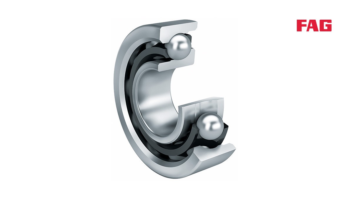 셰플러 구름 베어링과 플레인 베어링: 앵귤러 콘택트 볼 베어링 (Angular contact ball bearings)